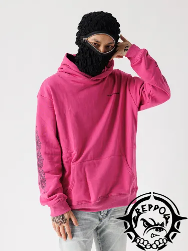 Black and white cobweb hoodie purple