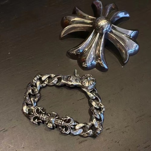 1:1 quality version pure silver-Flame Cross bracelet
