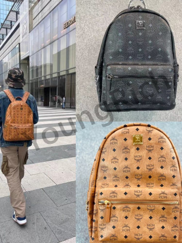 1:1 quality version full logo leather backpack 2 colors