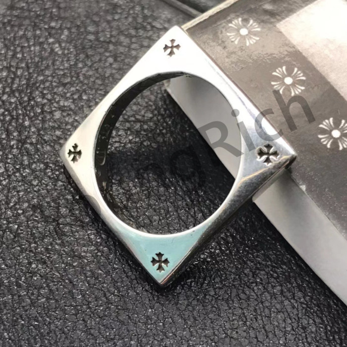 1:1 quality version Pure Silver KT Quadrilateral Couple's Finger Ring