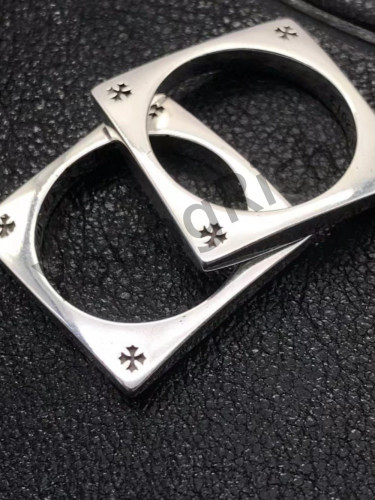 1:1 quality version Pure Silver KT Quadrilateral Couple's Finger Ring