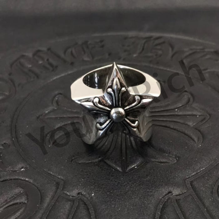 1:1 quality version CH Vintage Pure Silver Cross Cross Flower Tomb Sword Hexagram Ring 25 colors