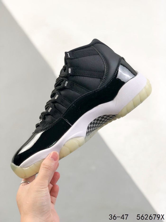 11 Generation Black and White High Top Basketball Shoes