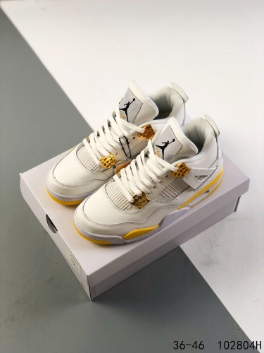 Generation 4 White and Yellow Basketball Shoes
