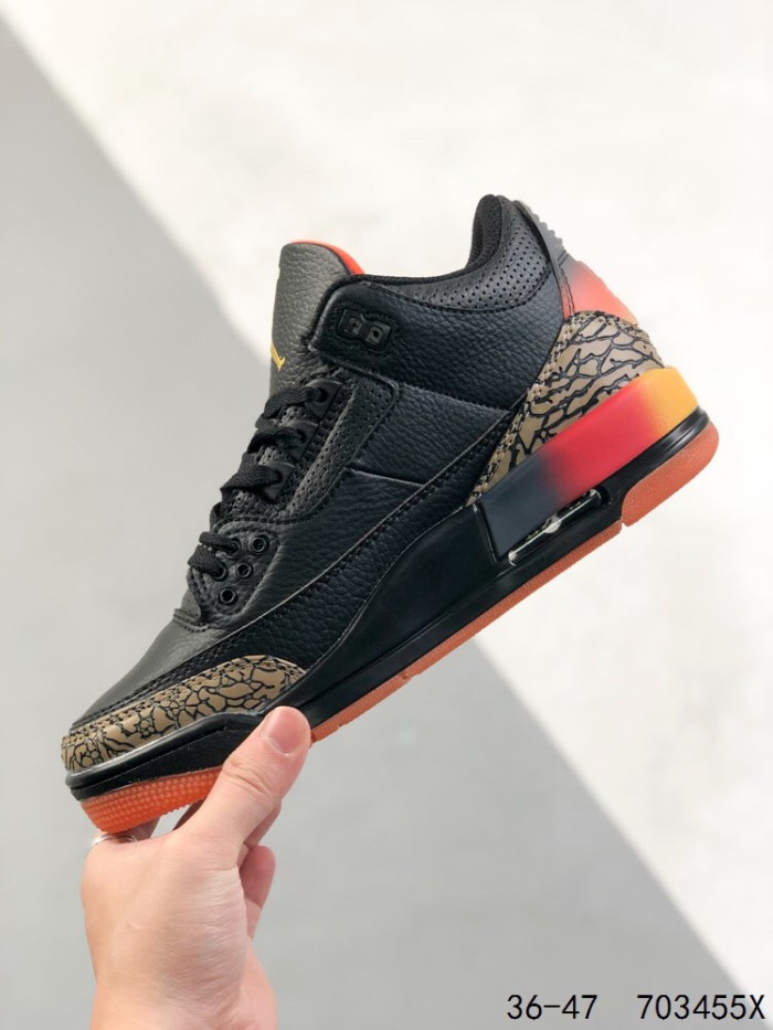 1:1 quality version Generation 3 Black and Orange Crackle Basketball Shoes