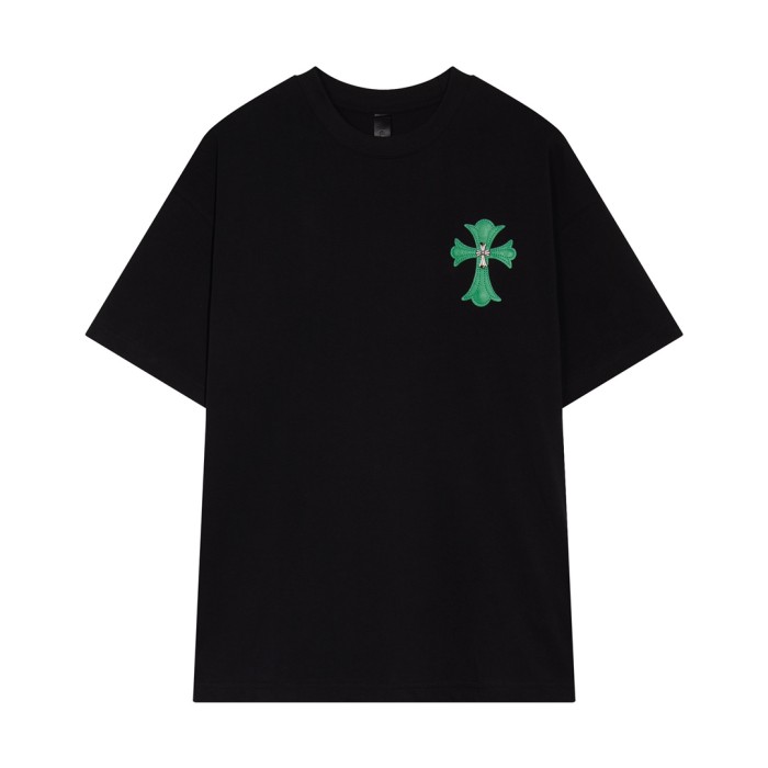 Cross Leather Embroidery Hardware tee  2 colors