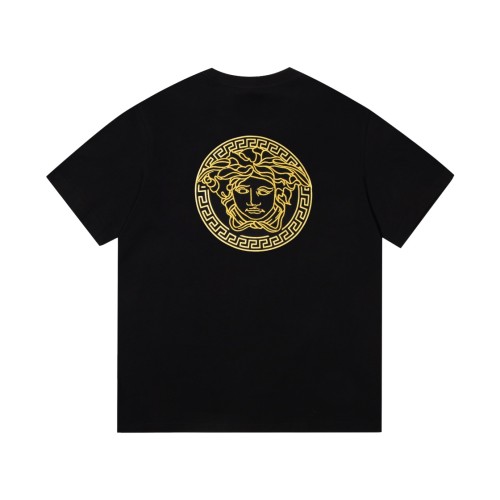 Co-branded front and back gold embroidered tee