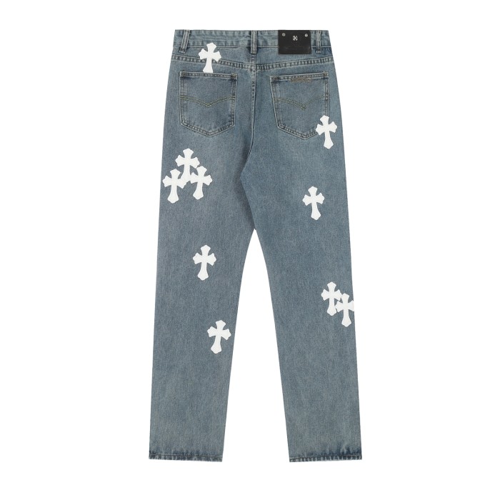 Crucifix Aged Jeans