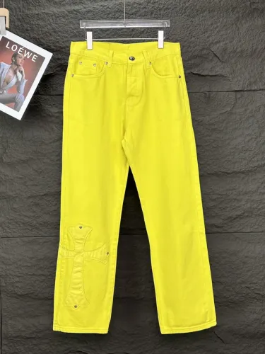 Crisscross Patch Leather Wash Jeans