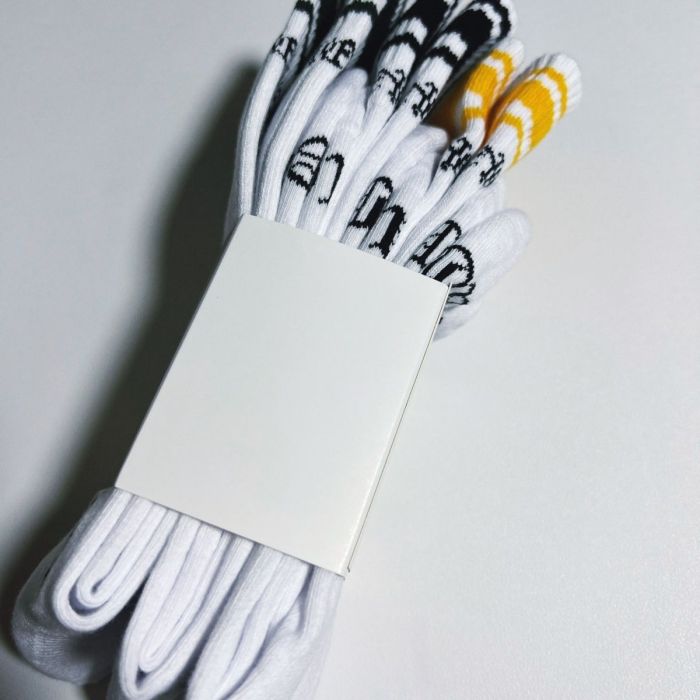 1:1 quality version Embroidered mid-calf socks 3 pairs