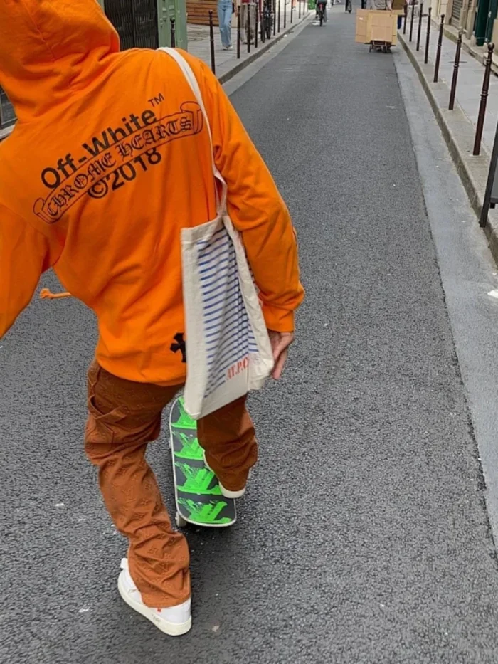 1:1 quality version Co-Branded Scrolls Orange Sweatshirt