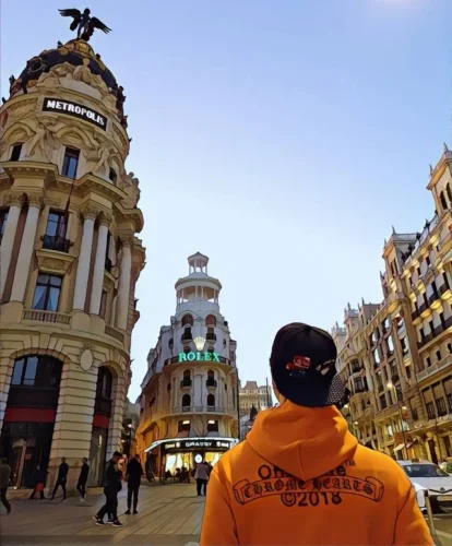 1:1 quality version Co-Branded Scrolls Orange Sweatshirt