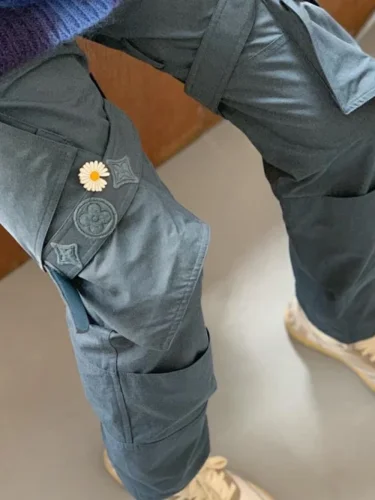 1:1 quality version unctional Work Pants with Lace-Up Pockets