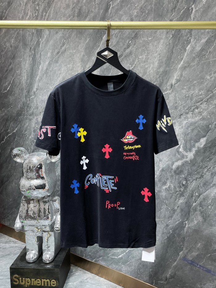 Colorful Cross Hand Painted Graffiti tee 2 colors