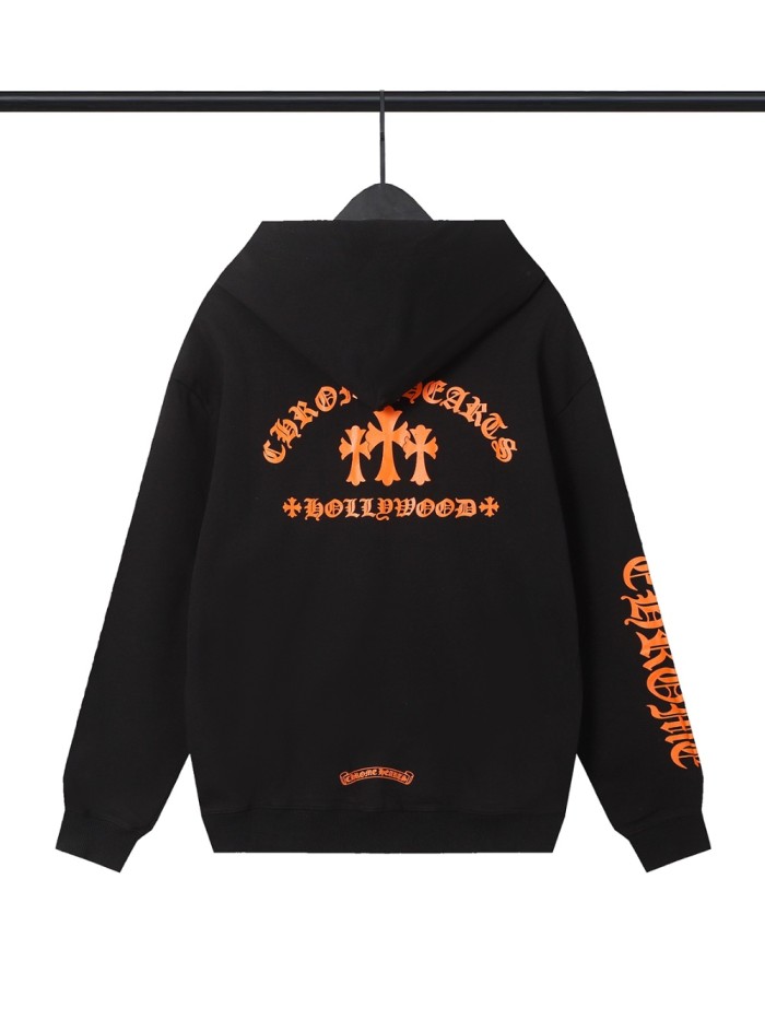 Orange Logo Zipper Sweatshirt