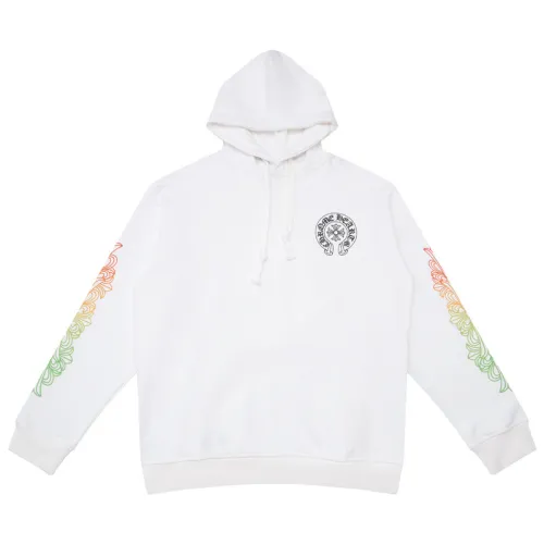 Yellow and Green Gradient Letter Horseshoe Hooded Sweatshirt 2 colors