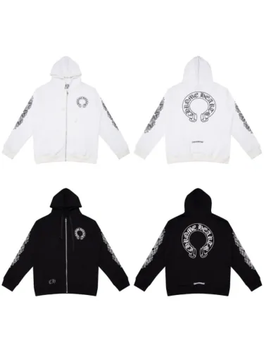 Scroll Logo Minimalist Zipper Hooded Sweatshirt 2 colors