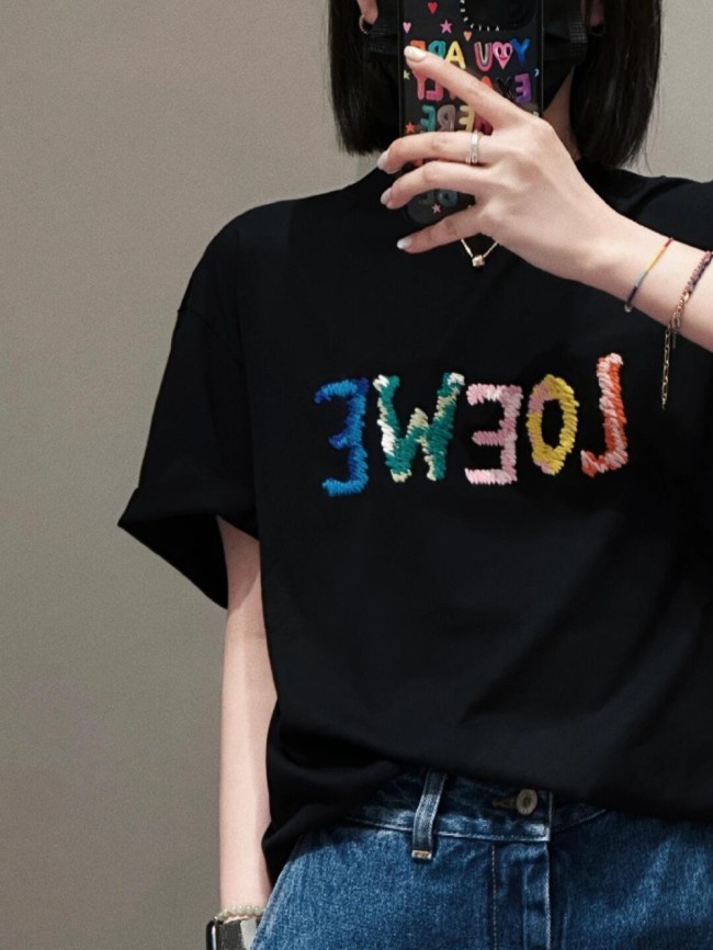 1:1 quality version Colorful Embroidery tee