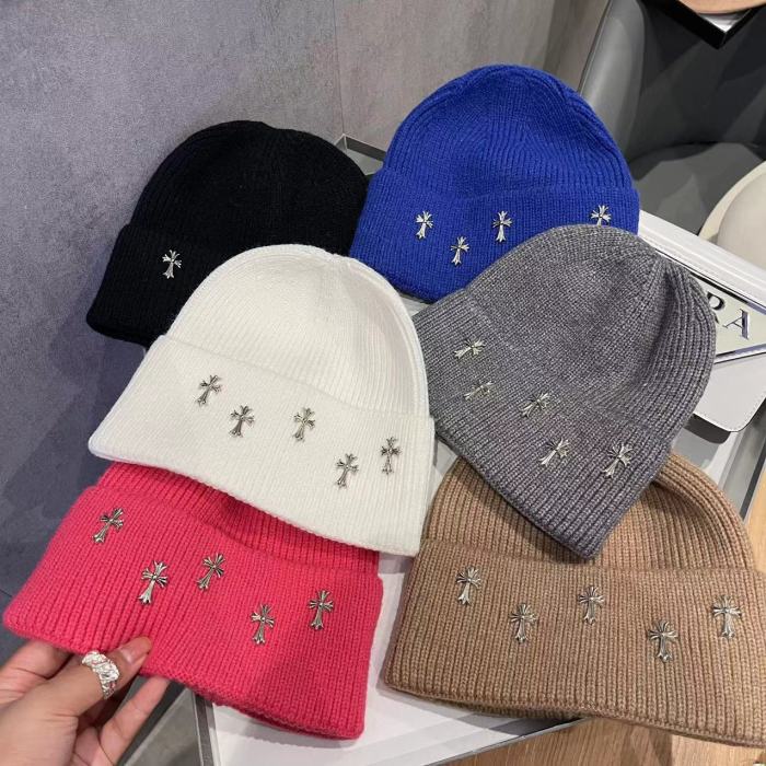 Five Metal Cross Knit Hat 10 colors