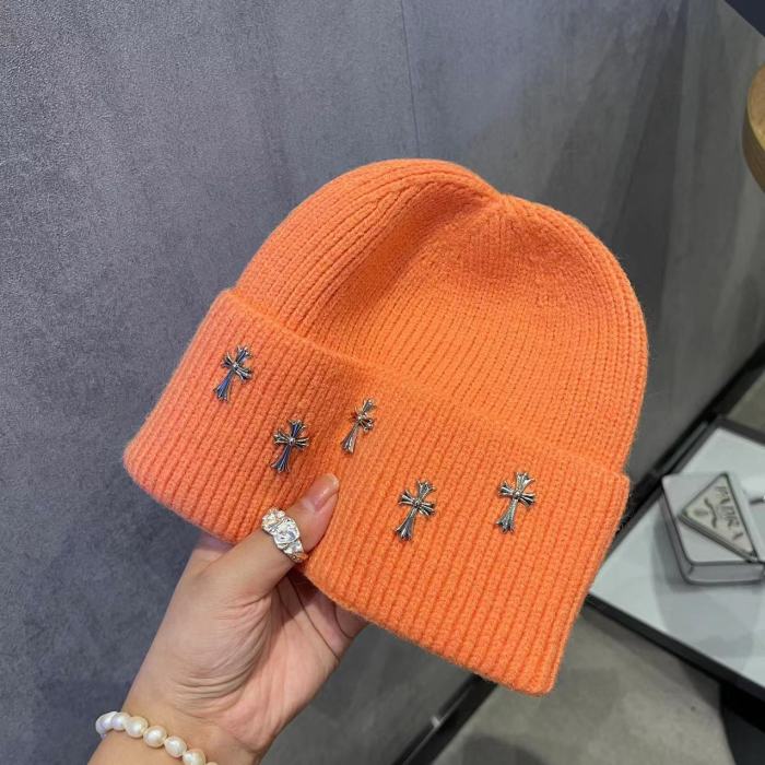 Five Metal Cross Knit Hat 10 colors