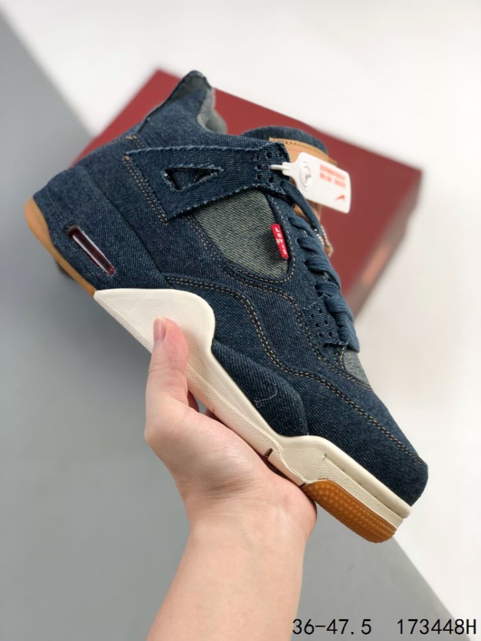 1:1 quality version Generation 4 Levi's co-branded mid-top canvas retro basketball shoes 3 colors