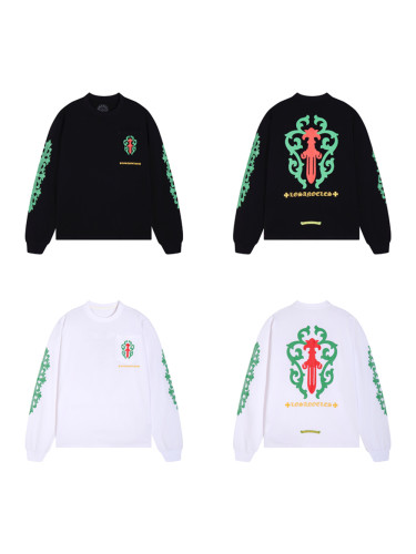Ivy Great Sword Flower Arm Round Neck Long Sleeve T-Shirt