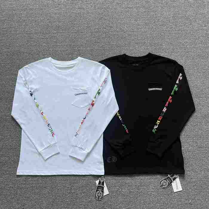 Back Colorful Cross Group Logo Print Long Sleeve T-Shirt