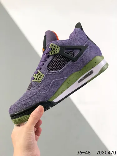Generation 4 Green and Purple Colorblock Basketball Shoes