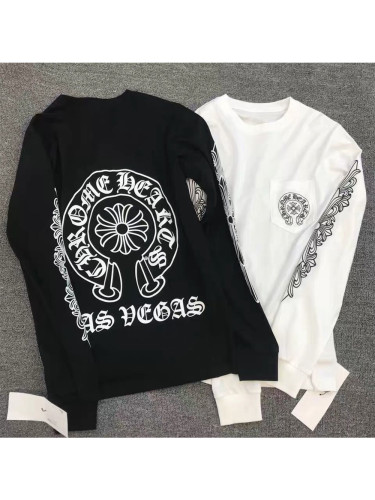 Los Angeles Sanskrit Alphabet Horseshoe Cross Print Long Sleeve T-Shirt 2 colors