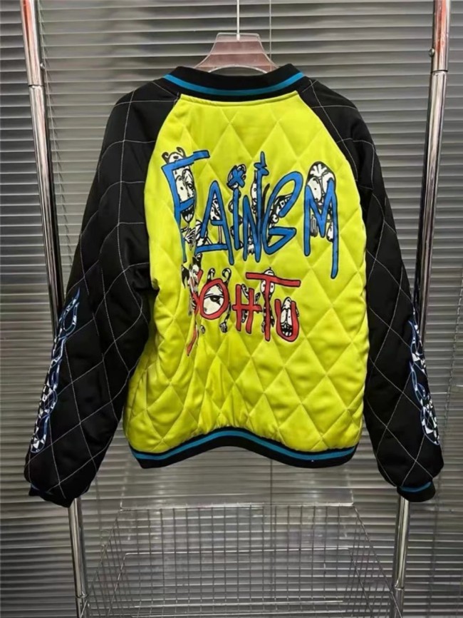 1:1 quality version Graffiti Embroidery Reversible Wearable Baseball Jacket