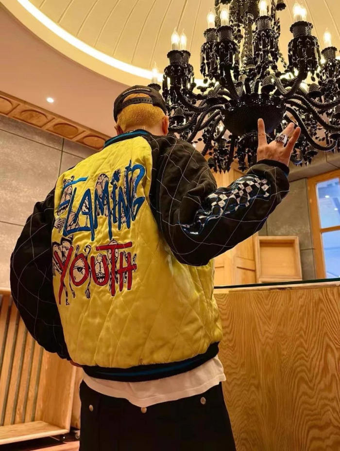 1:1 quality version Graffiti Embroidery Reversible Wearable Baseball Jacket