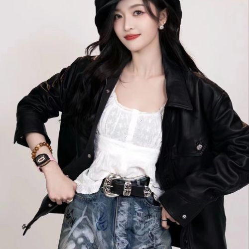 1:1 quality version Vine Cross Sterling Brass Silver Plated Buckle Leather Belt 2 colors【Width 3.0 cm】
