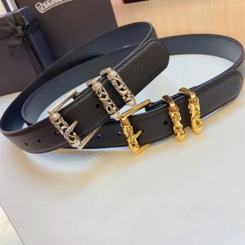 1:1 quality version Pure copper silver plated lychee leather belt【Width 3.7cm】