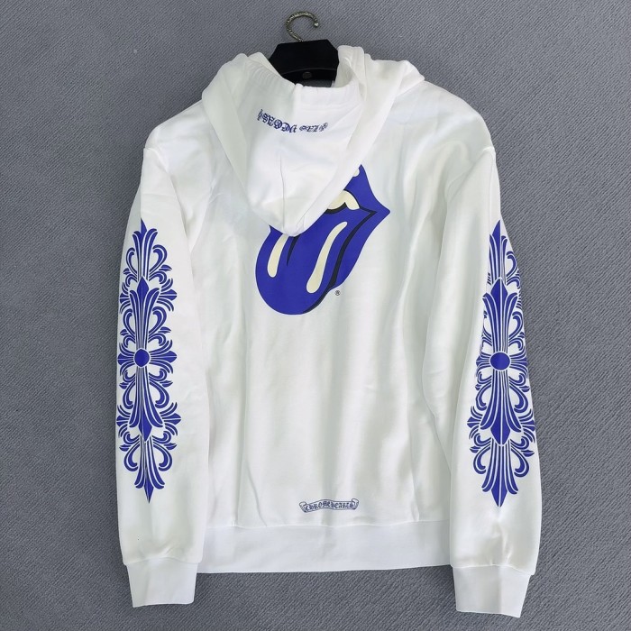 1:1 quality version CH Blue Tongue Flower Arm Print Hoodie