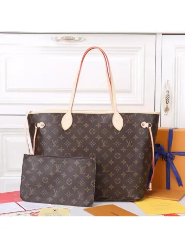 1:1 quality version  Leather Old Flower Tote Bag