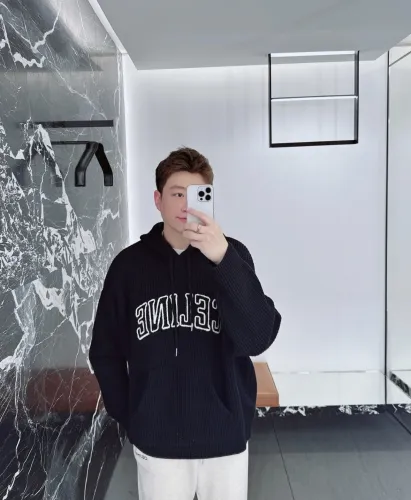 1:1 quality version Wool Chain Embroidered Letter Sweater Hoodie