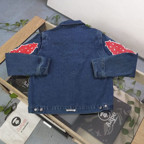 Flame Vine Patchwork Denim Jacket