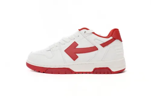 OW Out Of Office "OOO" Low Tops White Red OMIA189F22LEA0010125