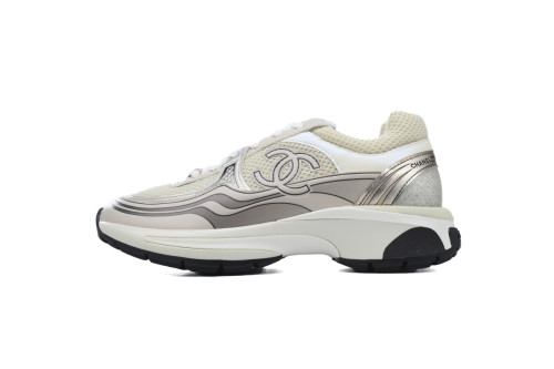 Ch@Nel Fabric Laminated Low Top Sneakers Rose Gold G45078 B13308 NP518