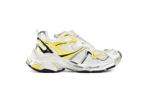 1:1 quality version B Runner 2.0 Sneaker in White, Yellow and Black Mesh and Polyurethane 779066W3RXP9710