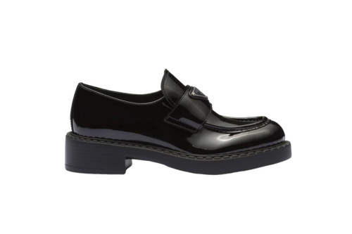 Pr@da Chocolate 50mm Loafer Black Brushed Leather 1D246M JHR FO002 F B050