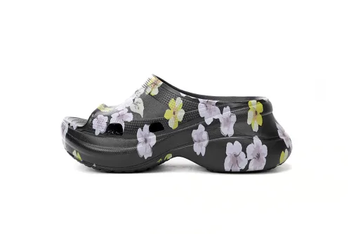 B x Crocs Pool Slide Sandals Grey Flower 677389W1S8G6556