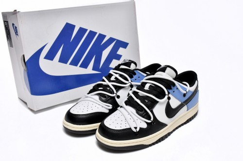  N  SB Dunk Low Strap Black and White Blue DD1391-100 (Limited customized)