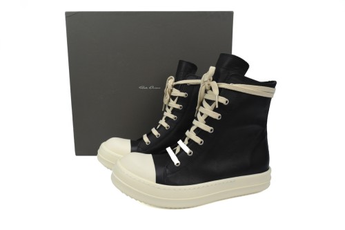 R*ck0wens Ramones Leather High Top Black Cream RU01B1890/RU02B2890