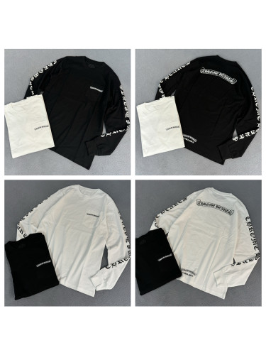 1:1 quality version Scroll Logo Long Sleeve T-Shirt 2 colors
