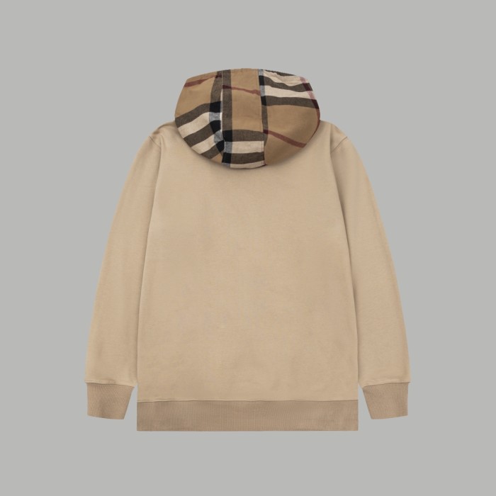 Plaid hood zipper hoodie 3 colors