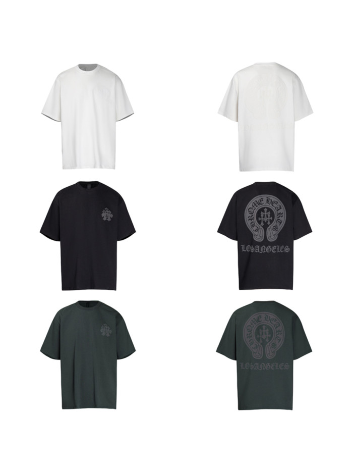 Flocked Horseshoe overlapping cross Sanskrit Tee 3 colors