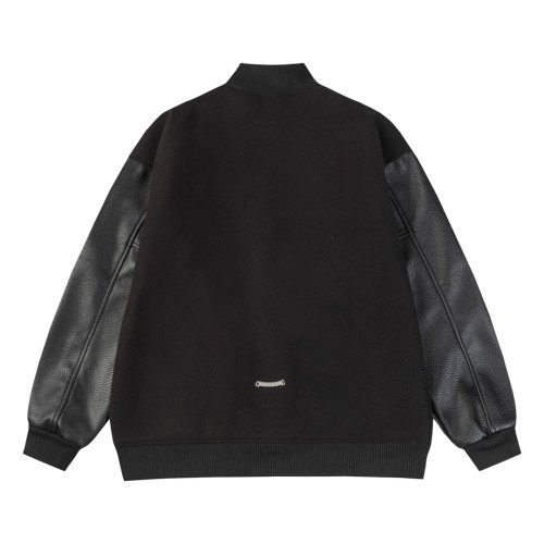 [buy more save more]Patchwork Embroidered Cross Baseball Jacket