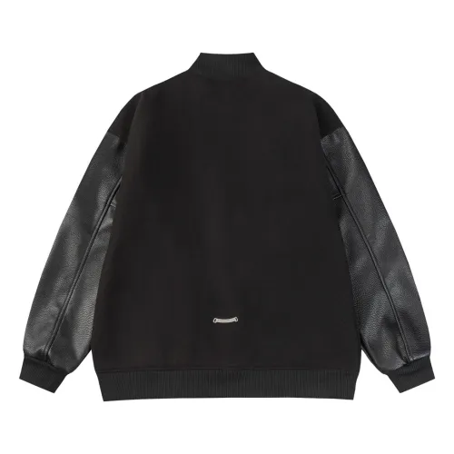[buy more save more]Patchwork Embroidered Cross Baseball Jacket