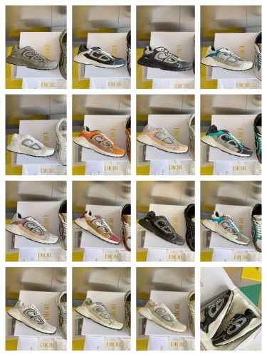 1:1 quality version Leather and mesh fabric patchwork reflective sneakers 34 colors